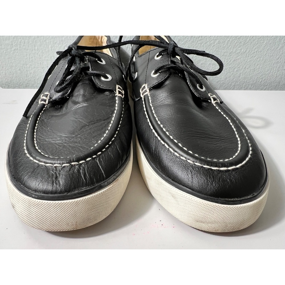 Polo Ralph Lauren Mens Size 12 D Sander Leather Casual Loafers Boat Black Shoes - Picture 9 of 13